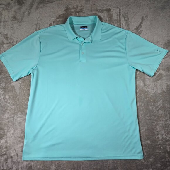 PGA TOUR Airflux 2XLT Aqua Blue Polo Shirt Mens Tall Performance Golf Shirt - Picture 2 of 10